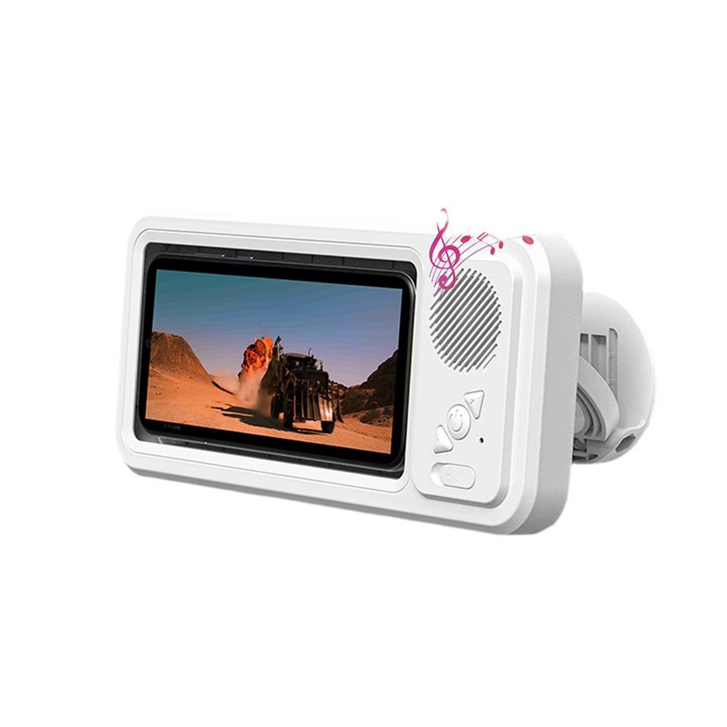 Shower Phone Holder with Bluetooth Speaker IPX4 Waterproof Anti-Fog Touch Screen Wall Mount Phone Holder for Shower Bathroom ﻿
